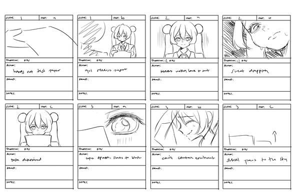 2D animation project storyboard